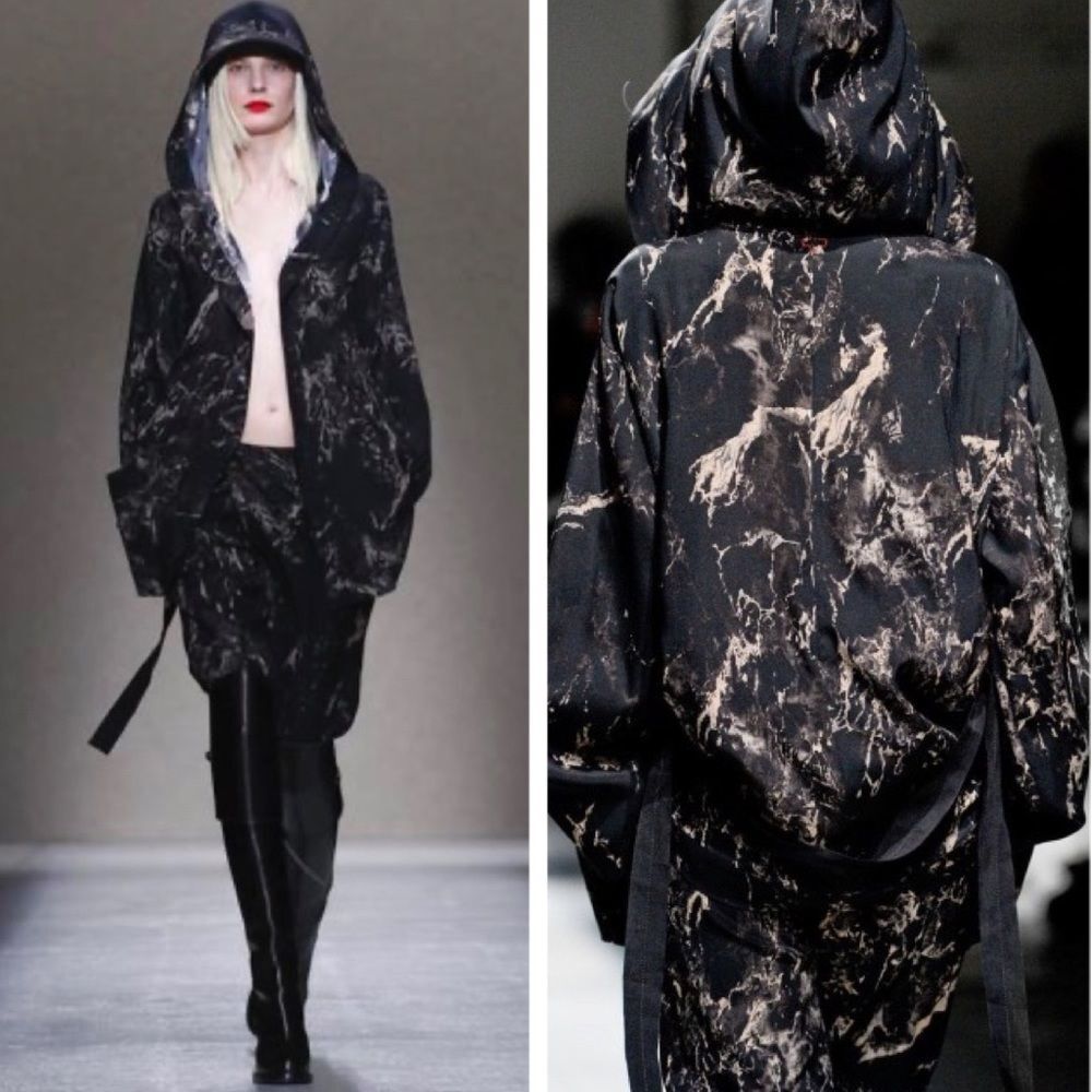 Diesel Oversized Windbreaker Jacket Black and Gold Runway Fashion Show